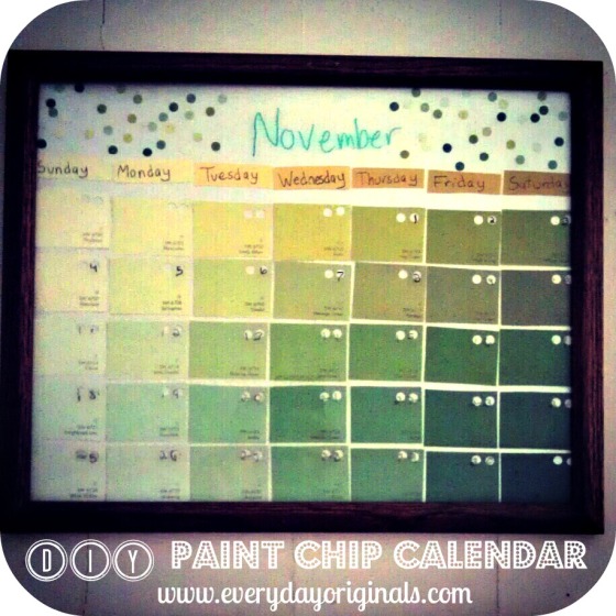 paint chip calendar